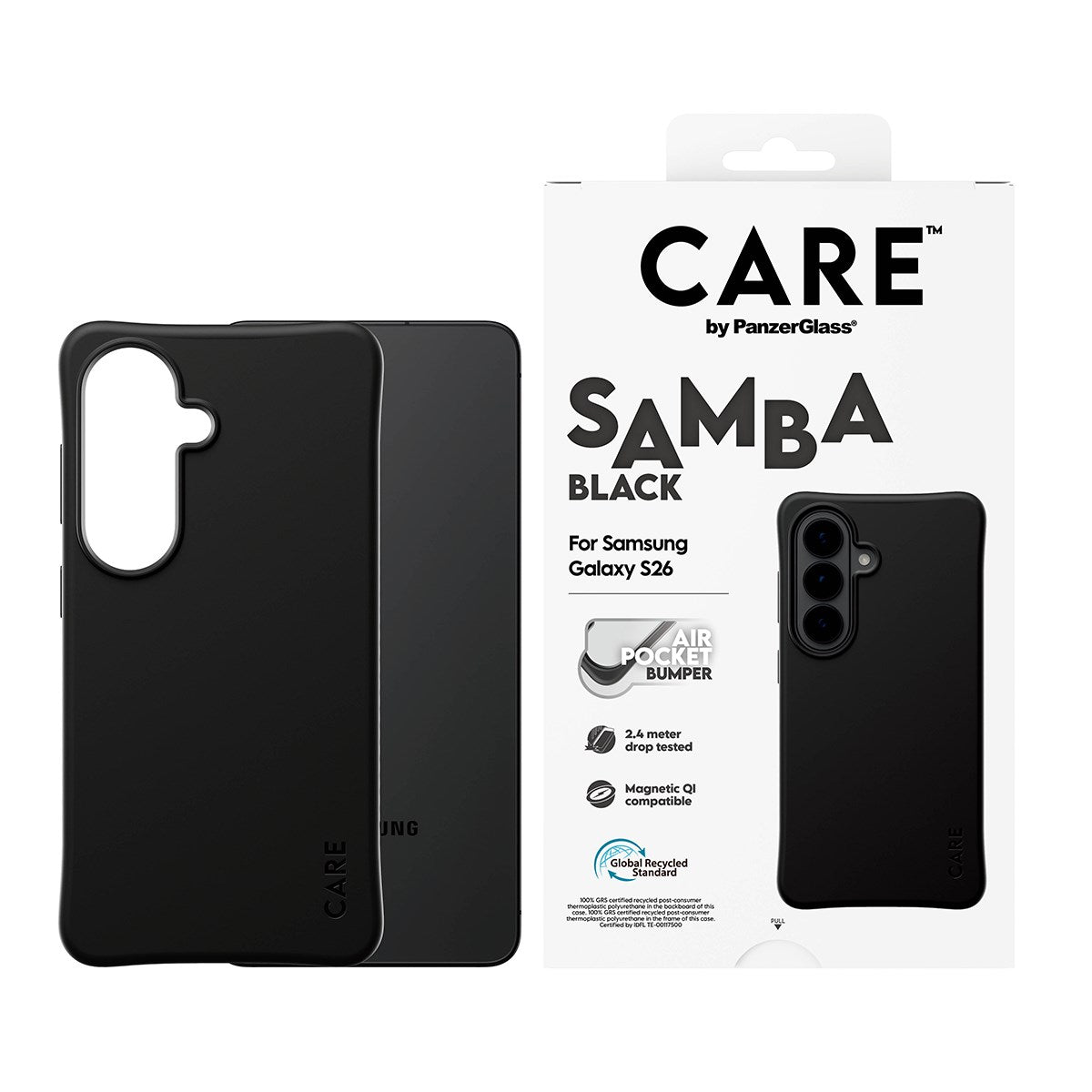 CARE™ by PanzerGlass® Samba Case Sort m. Qi Samsung Galaxy S26
